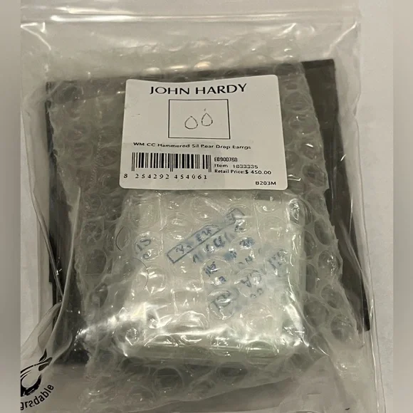 John Hardy Silver Teardrop Earrings - Picture 10 of 11